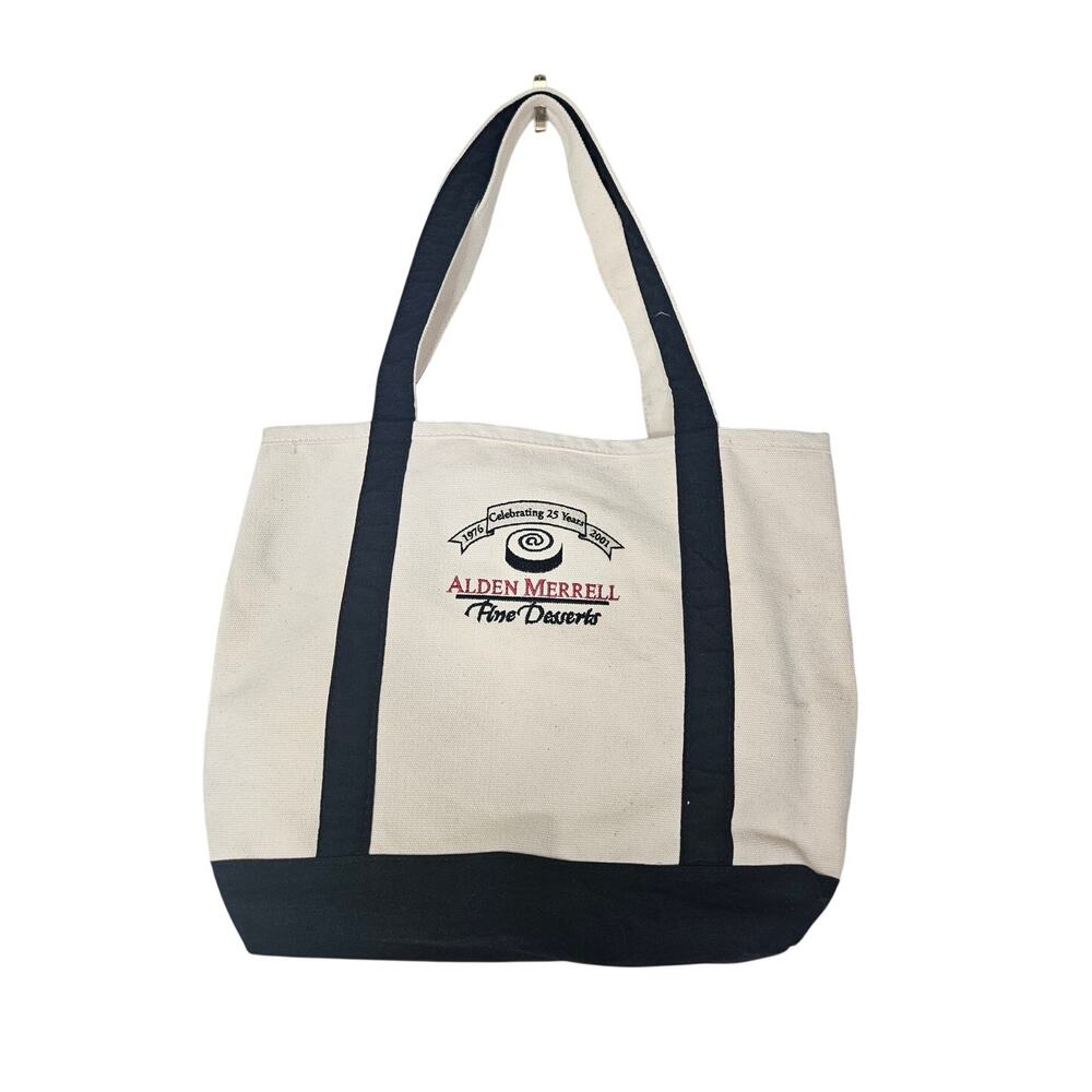 Lands End Navy Boat Tote Bag Alden Merrell Desserts Medium Coastal Casual
